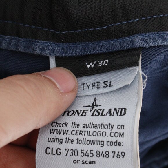 Stone Island Cargo Pants Men 30 Type SL Blue garment dyed trouser Cotton Pockets - Picture 12 of 15